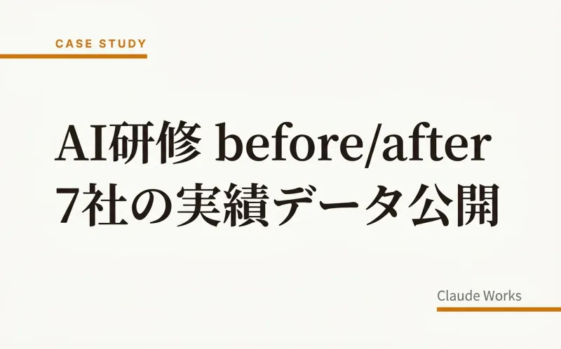 AI研修 before/after 7社の実績データ公開|平均60%の業務時間削減