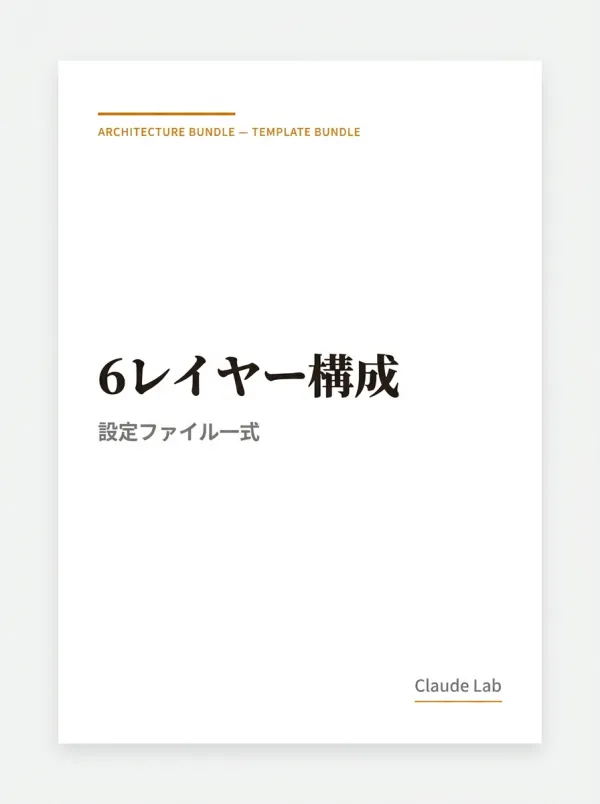 Claude Code 6レイヤー構成 設定ファイル一式
