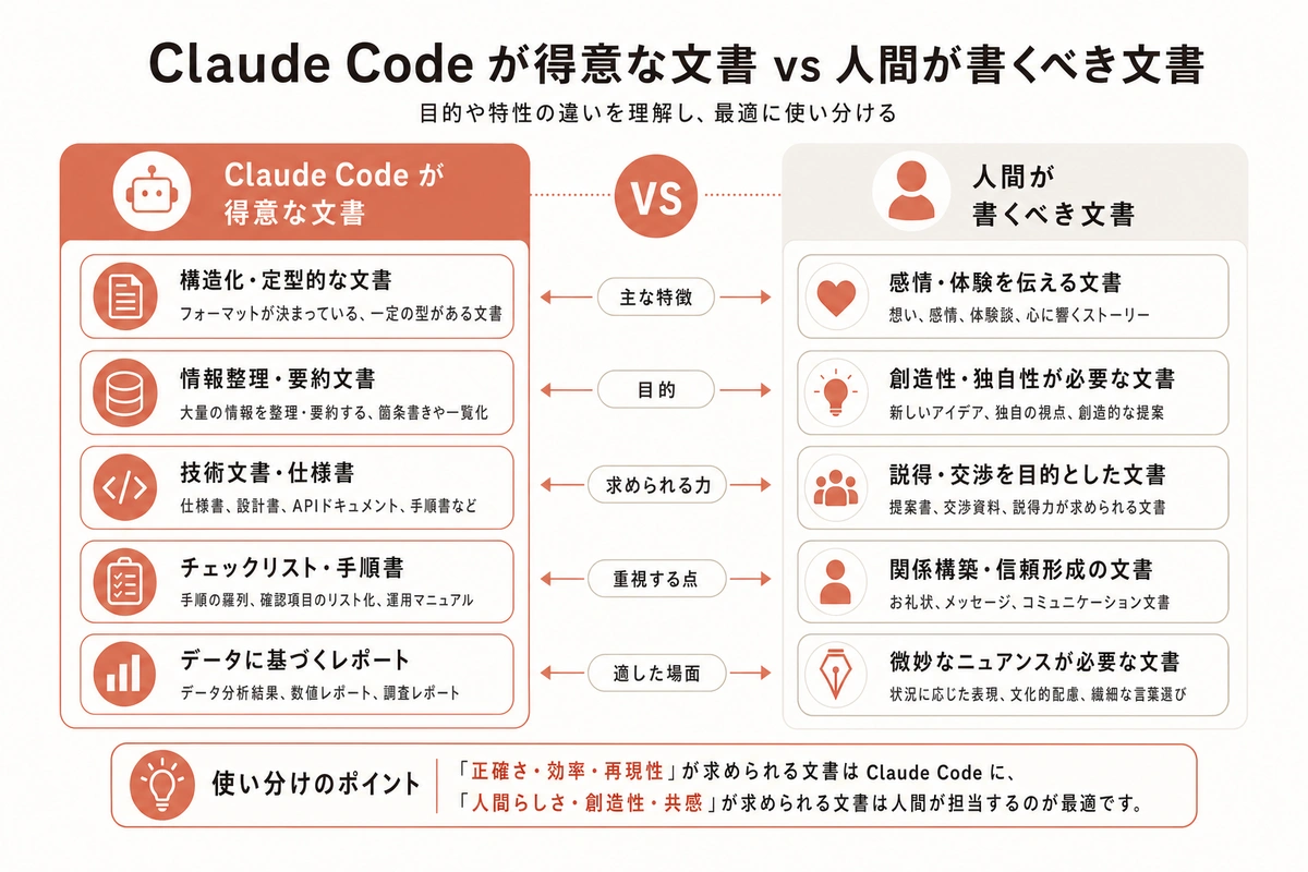 Claude Code が得意な文書 vs 人間が書くべき文書