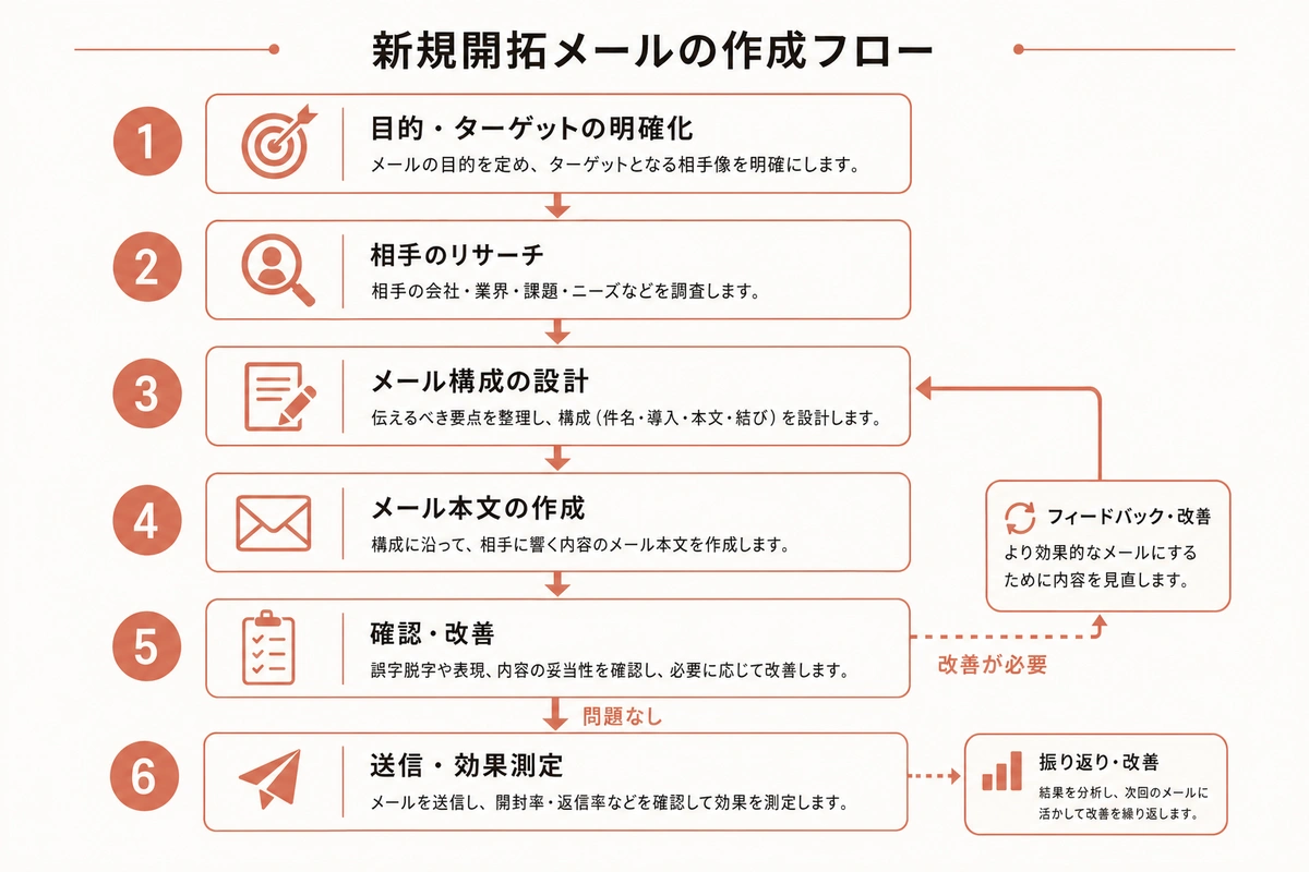 新規開拓メールの作成フロー