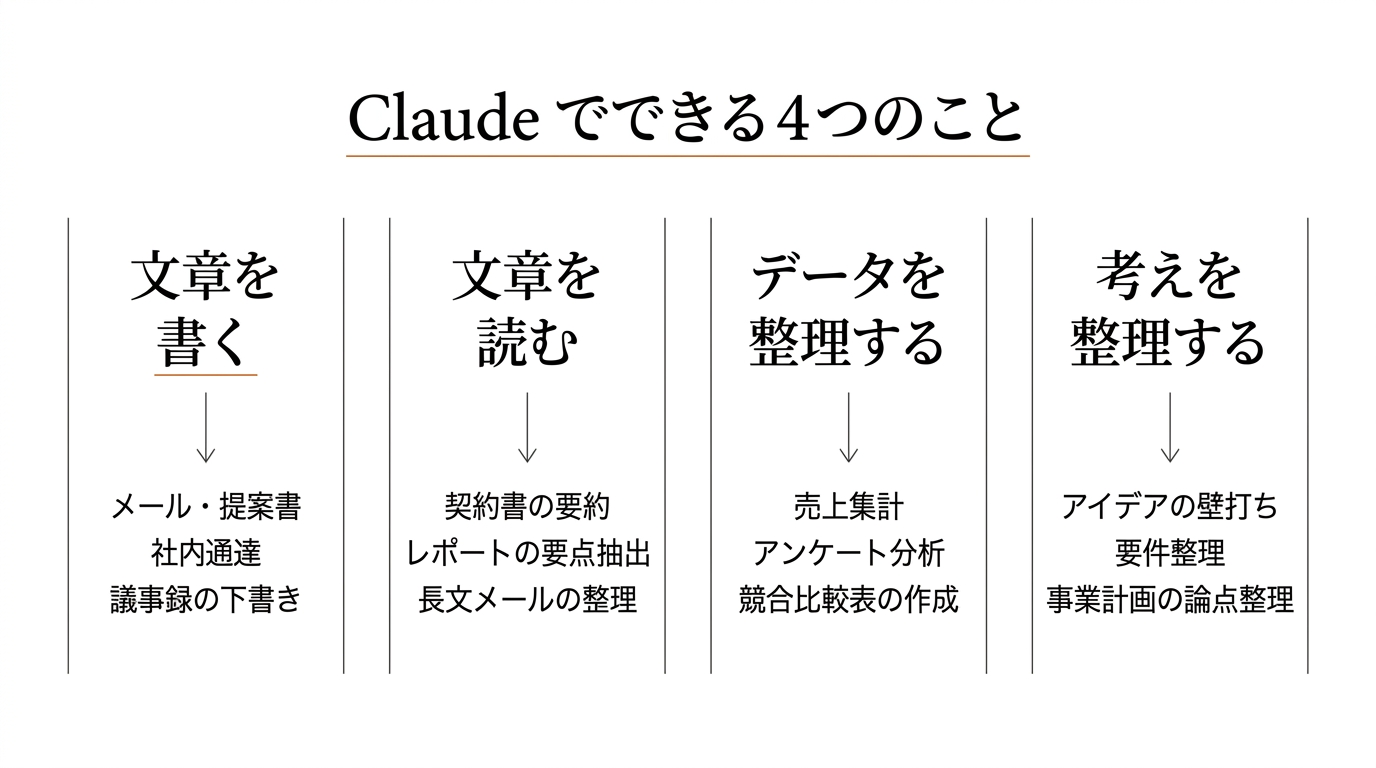 Claude でできる4つのこと