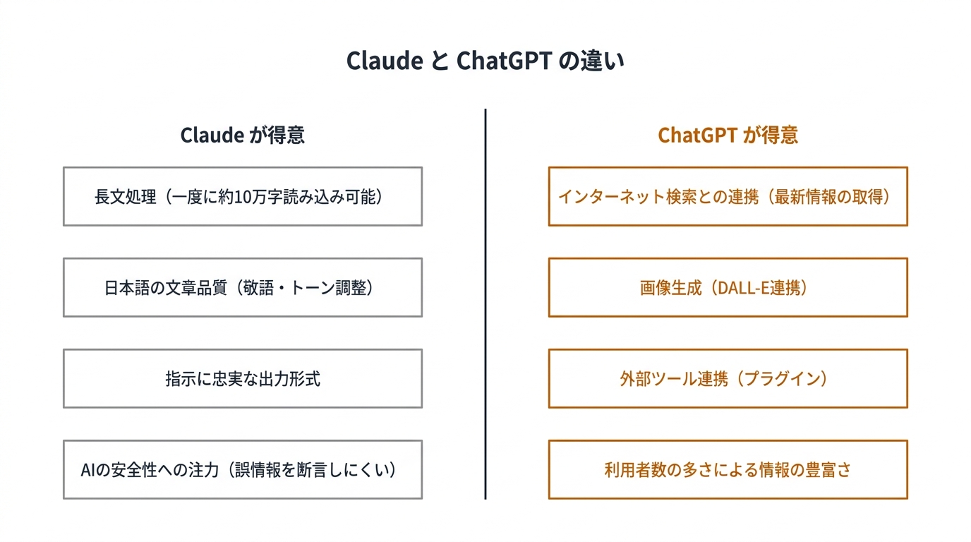 Claude と ChatGPT の違い