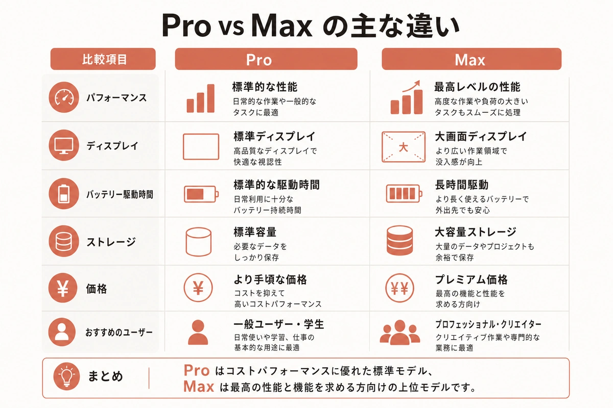 Pro vs Max の違いは「機能