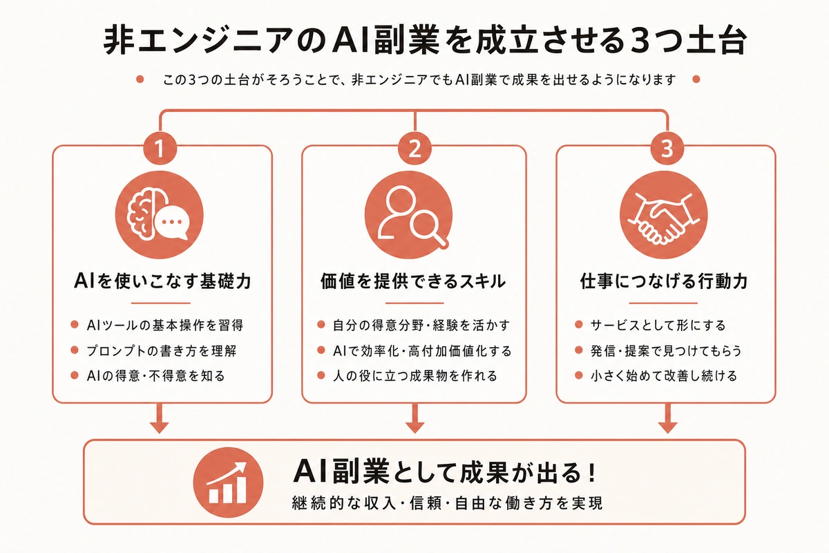 非エンジニアのAI副業を成立させる3つの土台