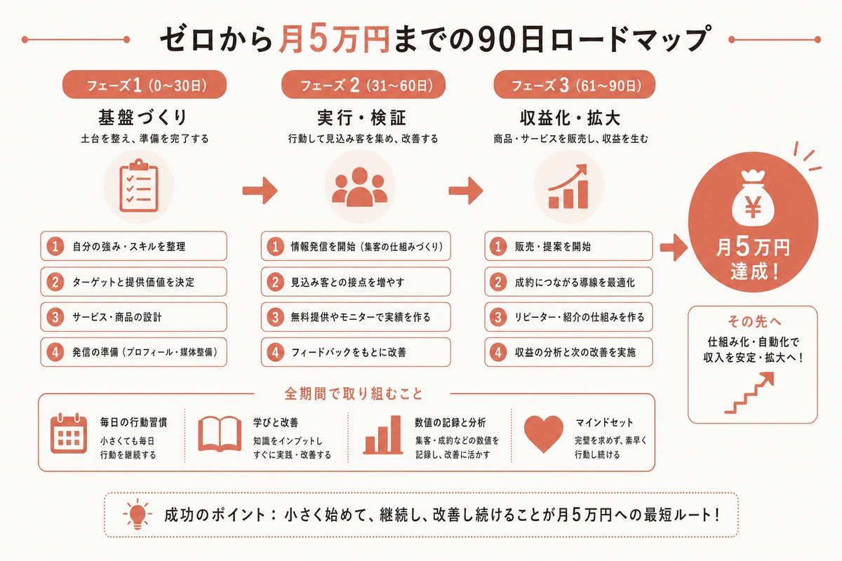 ゼロから月5万円までの90日ロードマップ