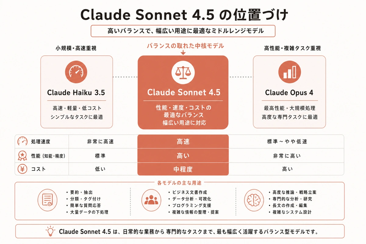 Claude Sonnet 4.5 の位置づけ