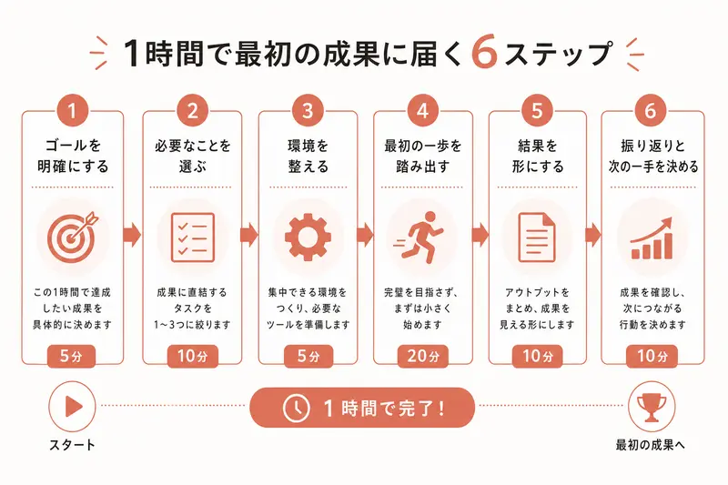 1時間で最初の成果に届く6ステップ