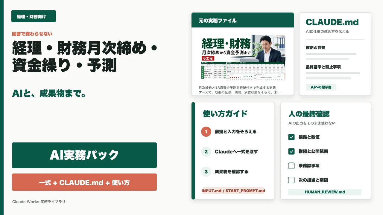 経理・財務 月次締め・資金繰り・予測実務パック