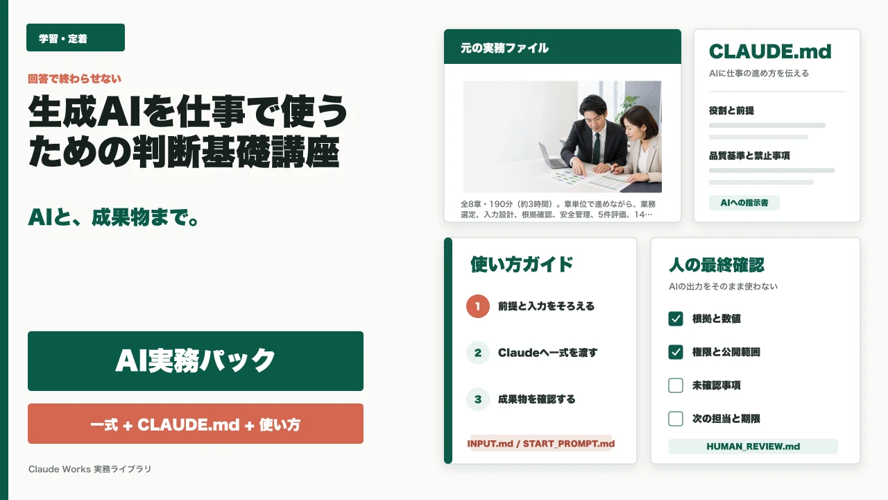 生成AIを仕事で使うための判断基礎講座